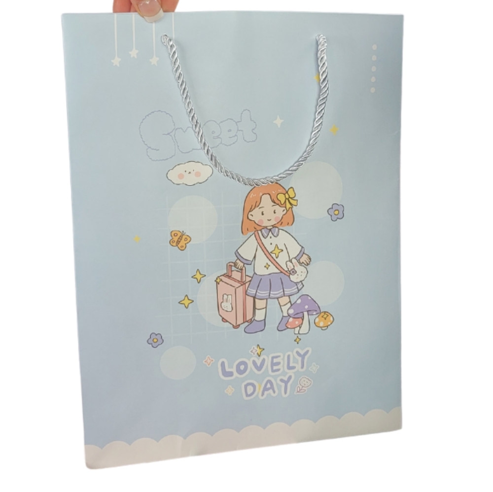 Kawaii Girl Blue Gift Bag